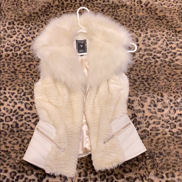 guess faux fur vest